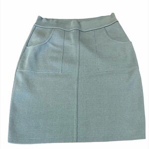 Sonia Rykiel Grey Knit 100% Cotton Midi Skirt